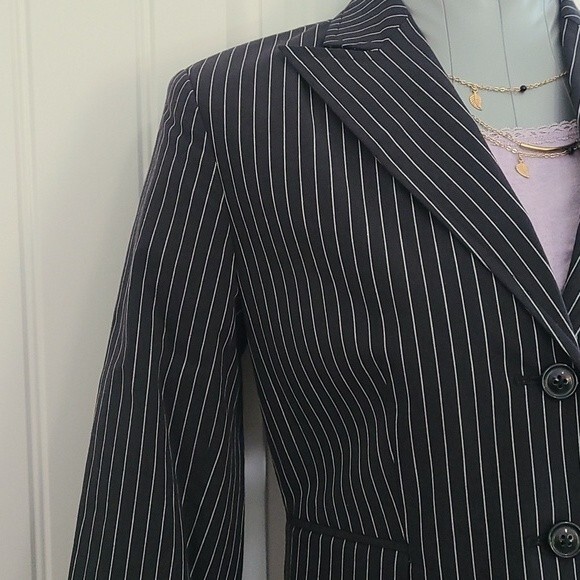 The Limited vintage black striped jacket blazer size XS nwot - Picture 4 of 8